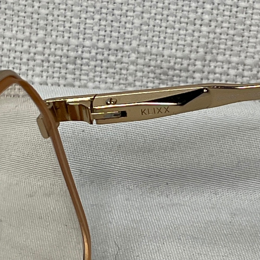 Luxottica Annette Eyeglasses Gold Electric Pink Square Frame Italy 53-17-130 - Picture 4 of 11